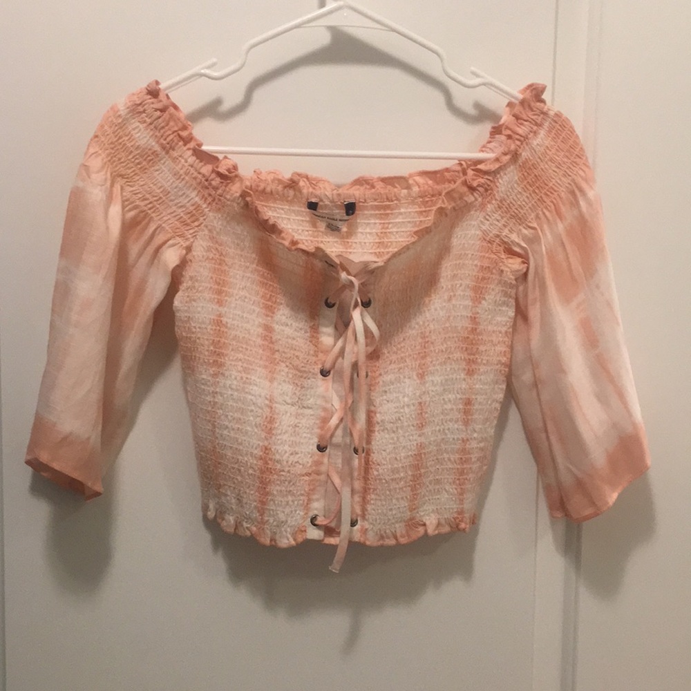 American Eagle Off the Shoulder Crop Blouse